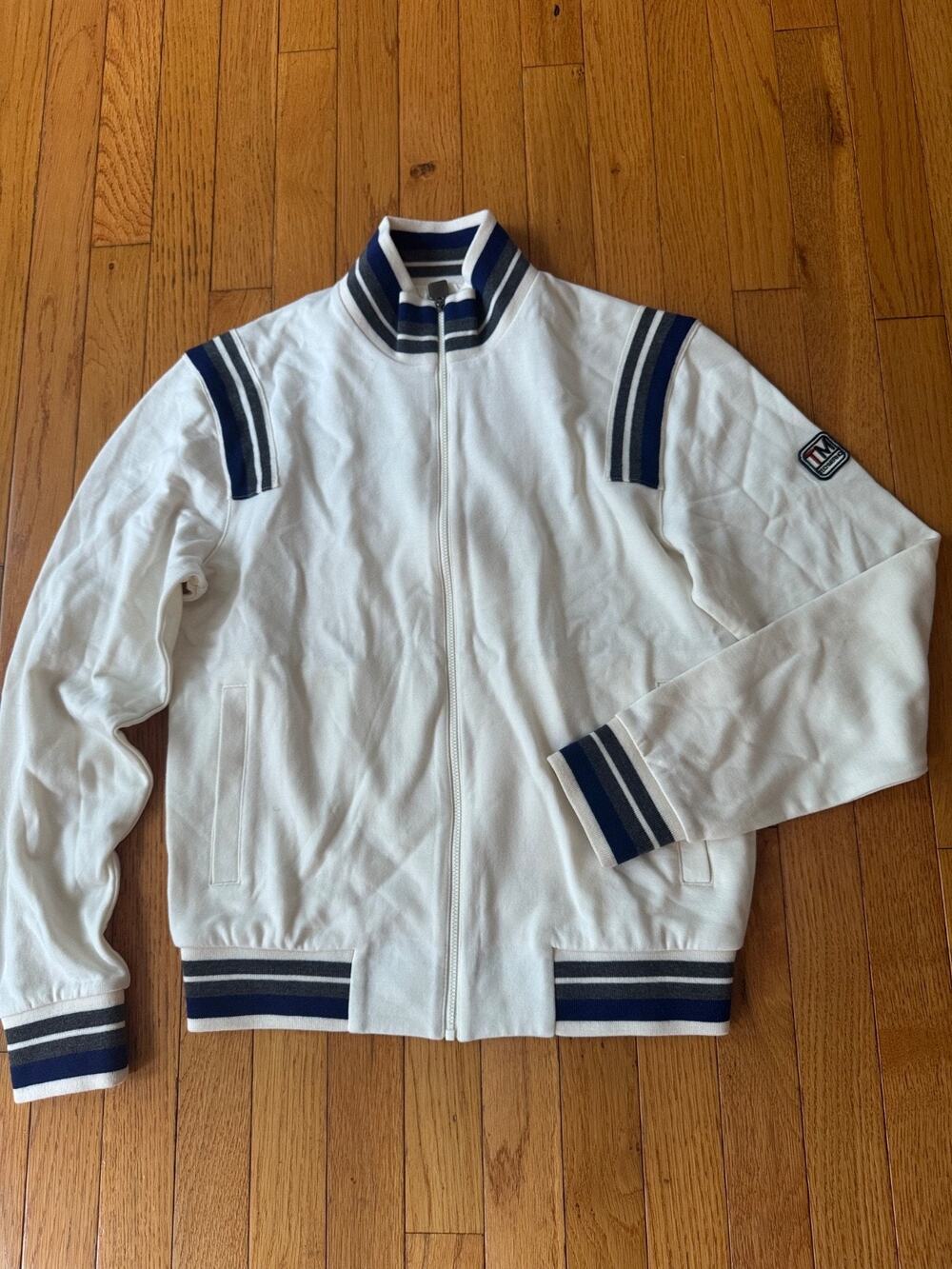 Z ZEGNA Stripe-Trimmed Loopback TECHMERINO Wool-Jersey Track Jacket SMALL (ja700
